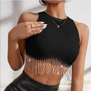 SHEIN Crystal fringe top